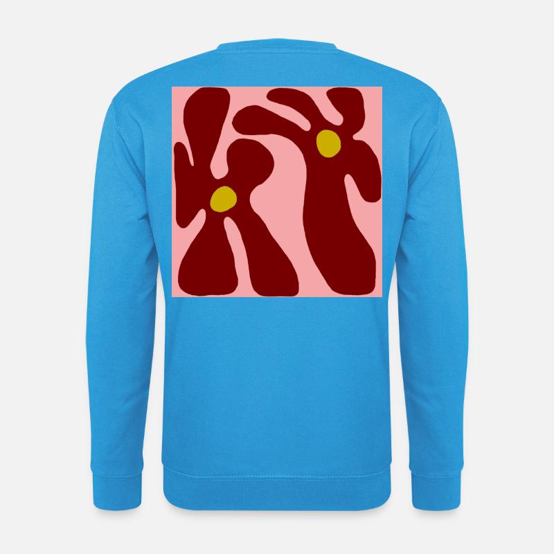 Rote Blumen Minimalistisches Design - Unisex Pullover - Meeresblau