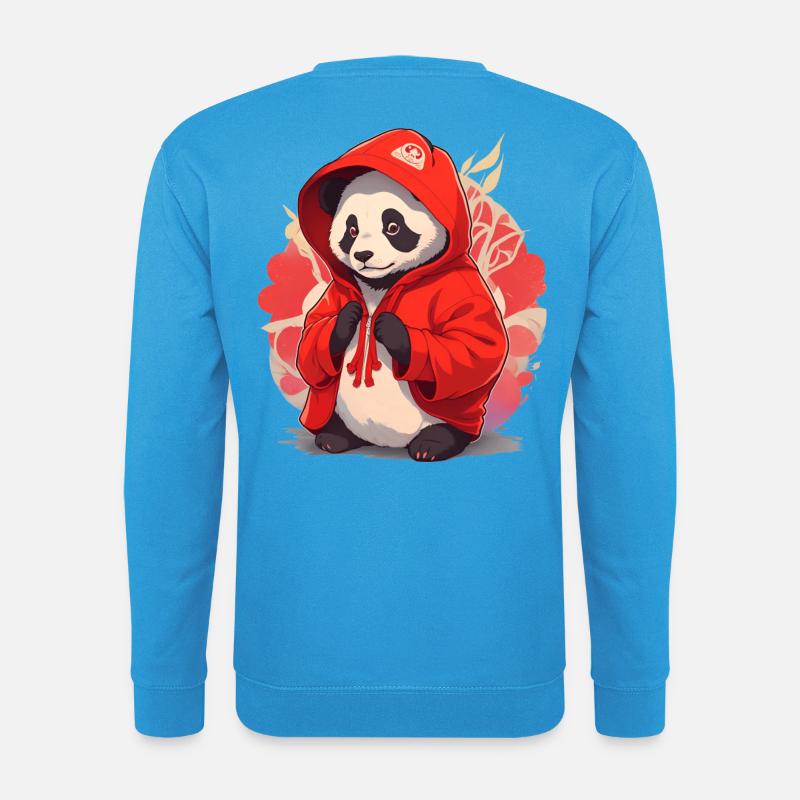 Panda mit Hoody - Unisex Pullover - Meeresblau