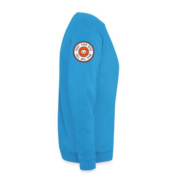 Post fuer dich dreifarbig - Unisex Pullover - Meeresblau - Rechts - Alina (178cm)
