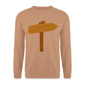 Wegweiser Pfad - Unisex Pullover - Mocca - Vorne - Alina (178cm) & Michal (187cm)