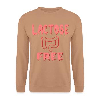 LAKTOSEFREIE DIÄT - DARM - Unisex Pullover - Mocca - Vorne - Alina (178cm) & Michal (187cm)
