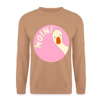 Gans Moin - Unisex Pullover - Mocca - Vorne - Alina (178cm) & Michal (187cm)