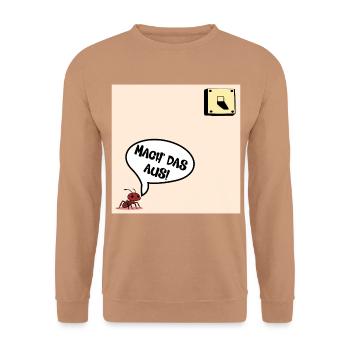 Schalter Ameise - Unisex Pullover - Mocca - Vorne - Alina (178cm) & Michal (187cm)