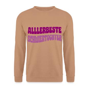 allerbeste schwiegertochter - Unisex Pullover - Mocca - Vorne - Alina (178cm) & Michal (187cm)