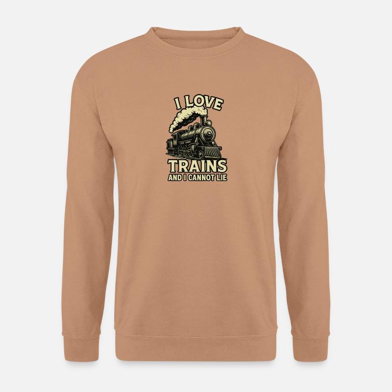 I LOVE TRAINS - Unisex Pullover - Mocca