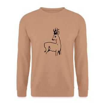 Rehbock - Unisex Pullover - Mocca - Vorne - Alina (178cm) & Michal (187cm)