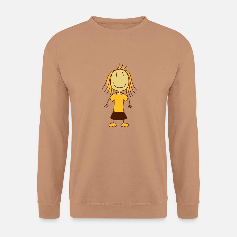 nettes kleines glueckliches Maedchen - Unisex Pullover - Mocca