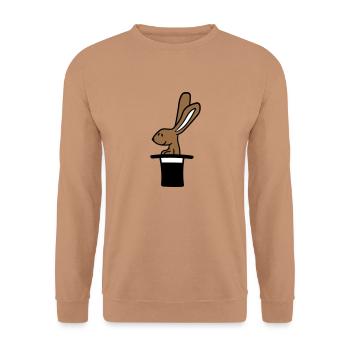 Bunny Top Hat Wizard Rabbit Wizard Cute - Unisex Sweatshirt - mocha - Front - Alina (178cm) & Michal (187cm)