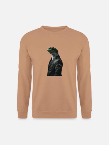 Business animals - Frosch im Anzug - Unisex Pullover - Mocca