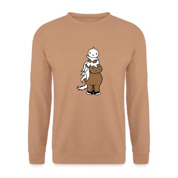Canard Promenades Head Sitting Horse Cavalier 2 Amis - Sweat-shirt Unisexe - moka - Devant - Alina (178cm) & Michal (187cm)