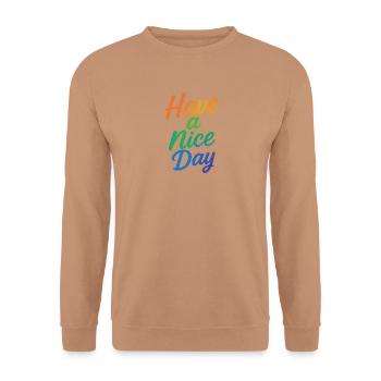 Have a nice Day - Unisex Sweatshirt - mocha - Front - Alina (178cm) & Michal (187cm)