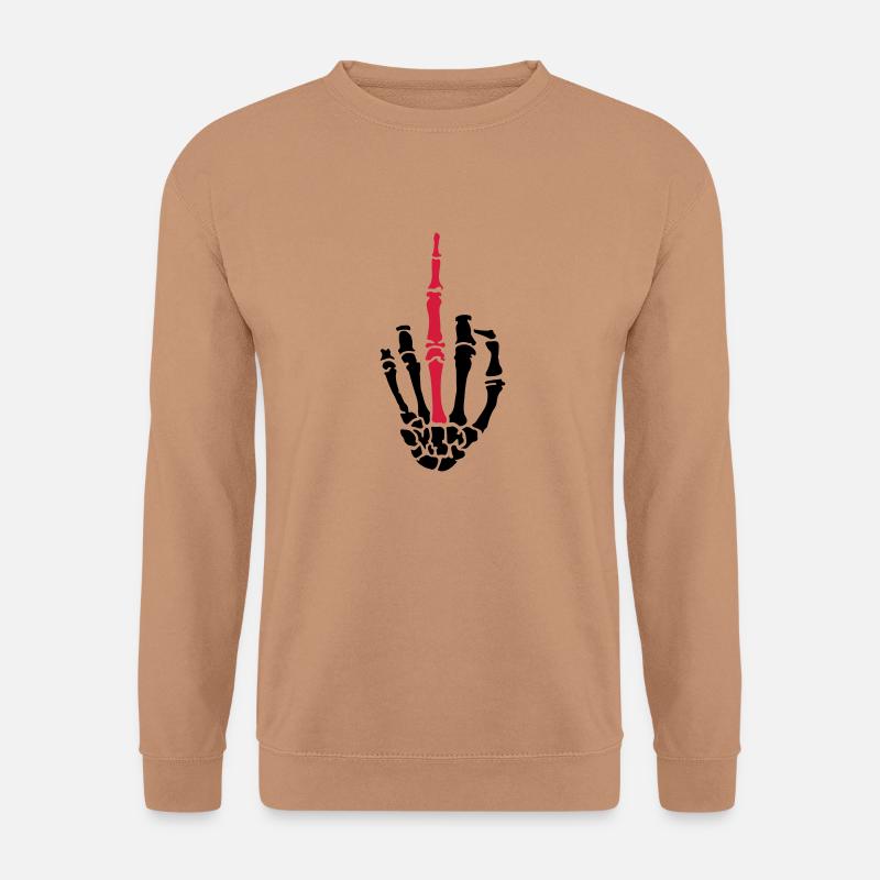 middle finger skulls - Unisex Pullover - Mocca