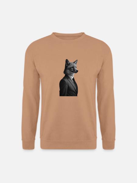 Business animals - Fuchs im Anzug - Unisex Pullover - Mocca