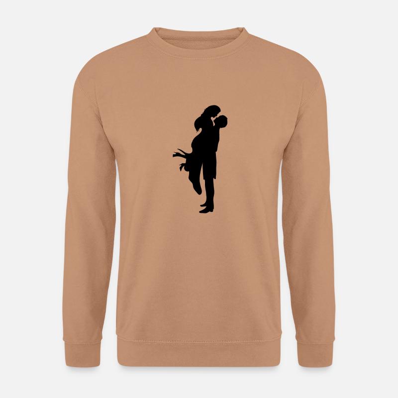 Paar, verliebt, Hochzeit - Unisex Pullover - Mocca