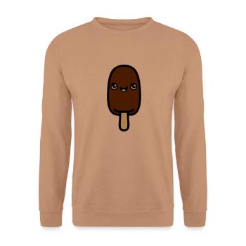 glace chocolat bâtonnet kawaii mignon enfant miam - Sweat-shirt Unisexe - moka - Devant - Alina (178cm) & Michal (187cm)