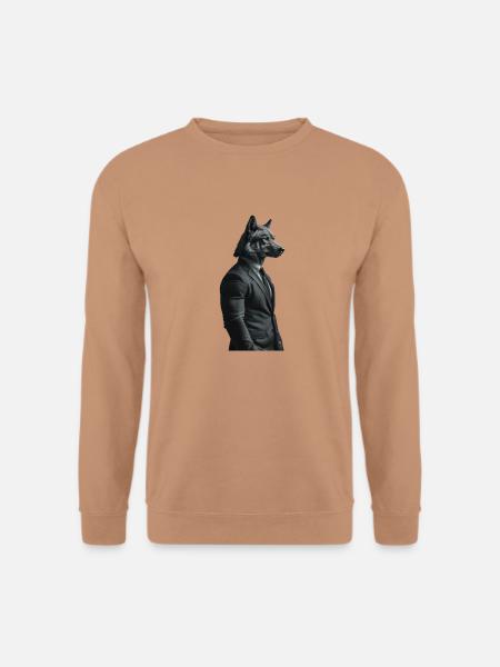 Business animals - Wolf im Anzug - Unisex Pullover - Mocca
