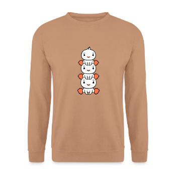 3 Ducks Tower Friends Enfants Piggyback Tête Assise - Sweat-shirt Unisexe - moka - Devant - Alina (178cm) & Michal (187cm)