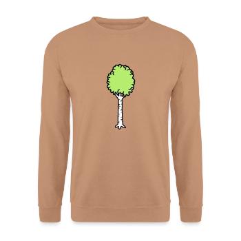 Birke Bäumchen Cool - Unisex Pullover - Mocca - Vorne - Alina (178cm) & Michal (187cm)