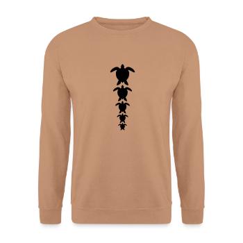 Many water turtles row - Unisex Sweatshirt - mocha - Front - Alina (178cm) & Michal (187cm)