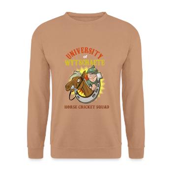 University of Wytschaete - Unisex Pullover - Mocca - Vorne - Alina (178cm) & Michal (187cm)