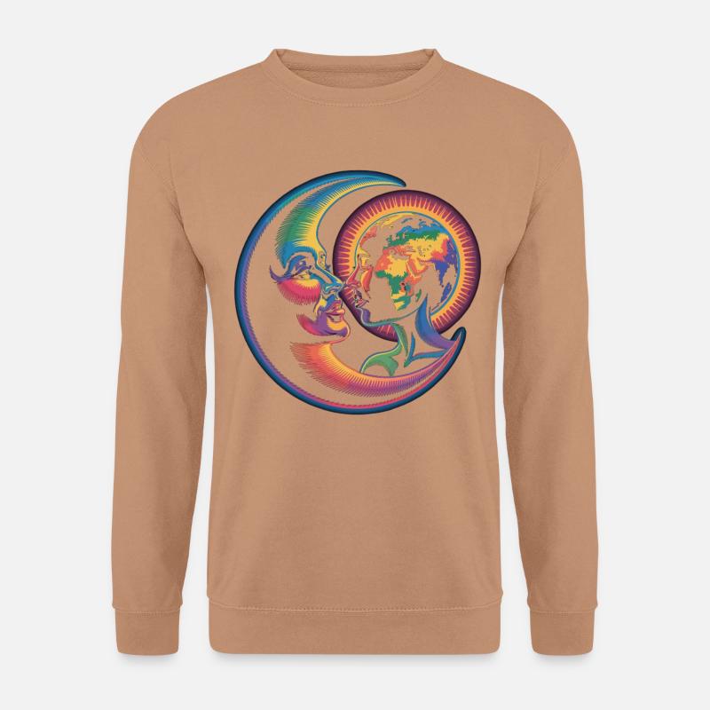 Mond und Erde – Kosmische Liebe - Unisex Pullover - Mocca