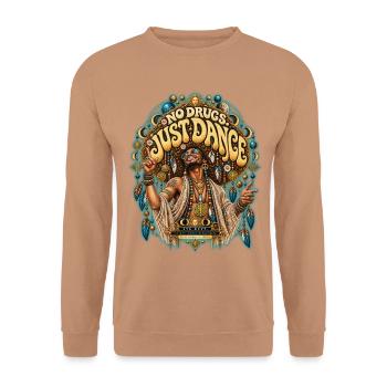 2636_3YE - EKSTATISCHER TANZ - KEINE DROGEN, EINFACH TANZEN M - Unisex Pullover - Mocca - Vorne - Alina (178cm) & Michal (187cm)