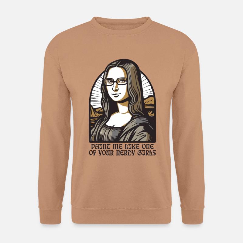 Die nerdige Leseratte Lisa Mona - Unisex Pullover - Mocca