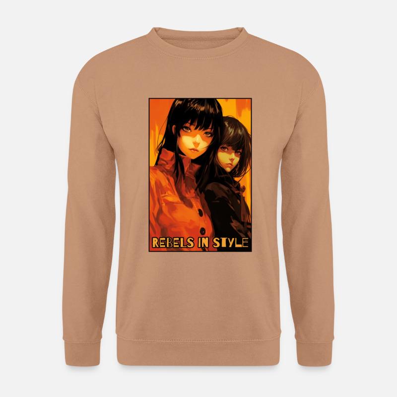 Rebellen mit Stil: Anime-Mädchen - Unisex Pullover - Mocca
