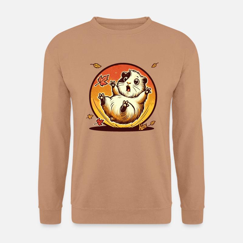 Hamster mit Herbst-Blättern - Unisex Pullover - Mocca