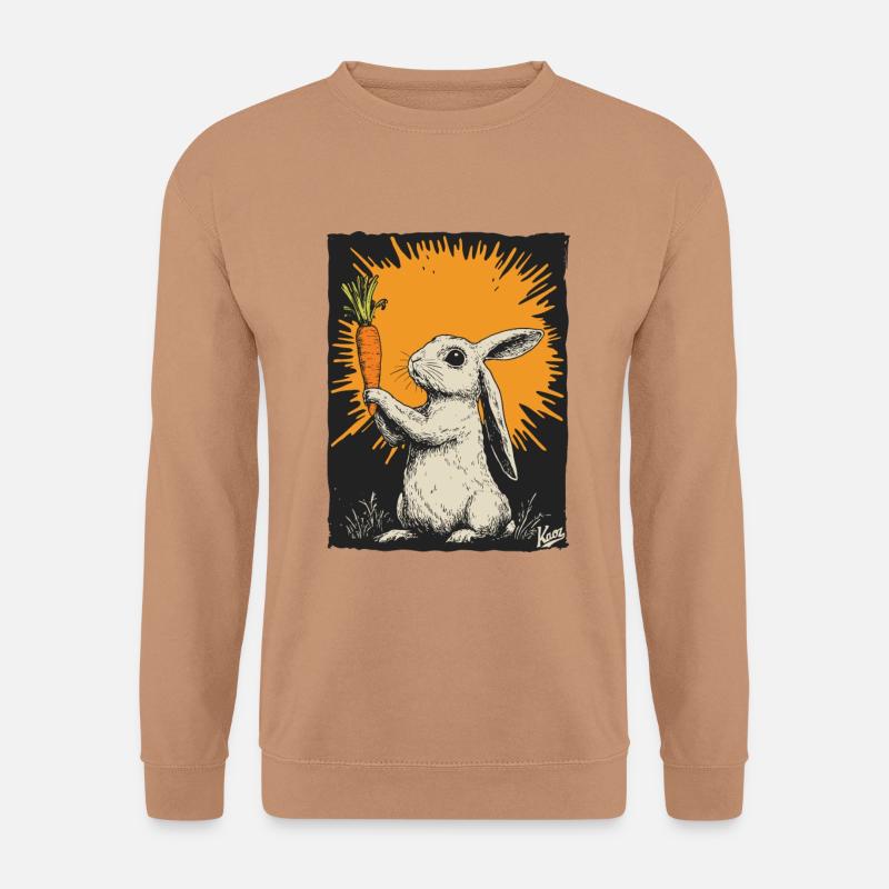 Hase mit Karotte - Unisex Pullover - Mocca