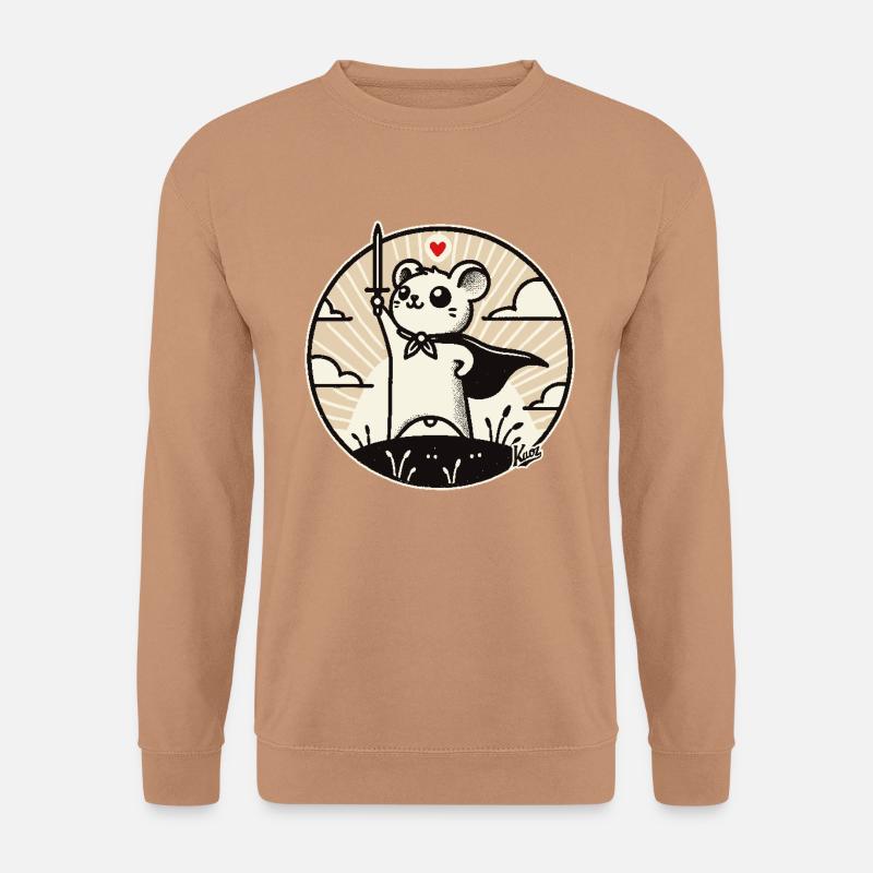 Maus-Held mit Umhang - Unisex Pullover - Mocca