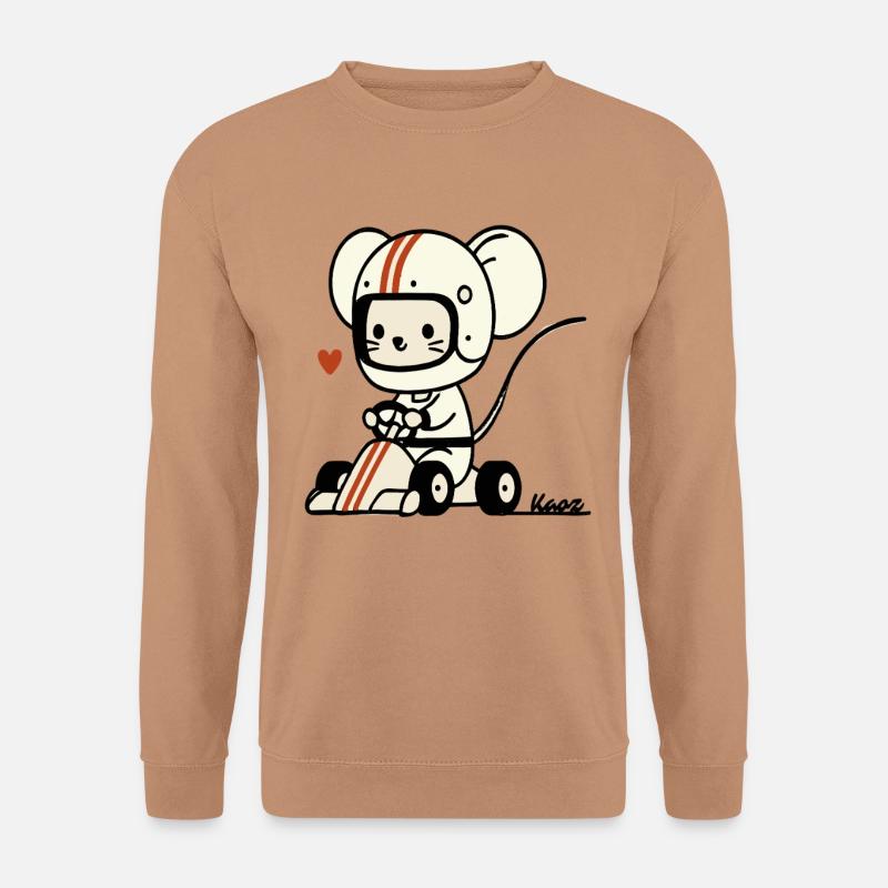 Go-Kart Maus-Rennfahrer - Unisex Pullover - Mocca
