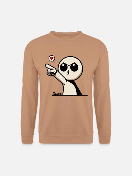 Süßes Cartoon-Männchen mit Herz - Unisex Pullover - Mocca