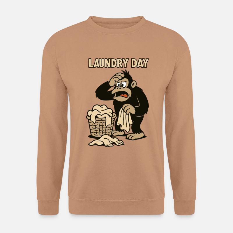 Wäschetag beim überforderten Affen - Unisex Pullover - Mocca