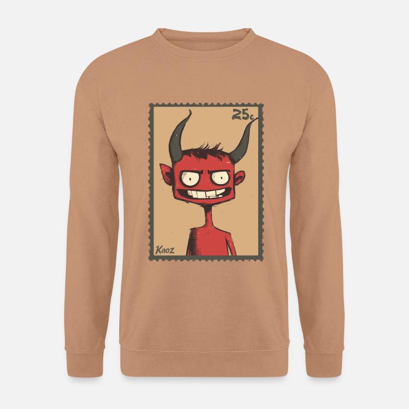 Grinning devil as a stamp - Unisex Sweatshirt - mocha