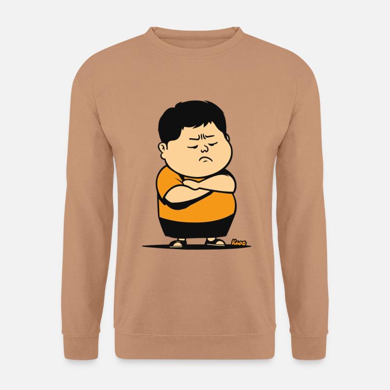 Bockiger Junge mit verschränkten Armen und Schmoll - Unisex Pullover - Mocca