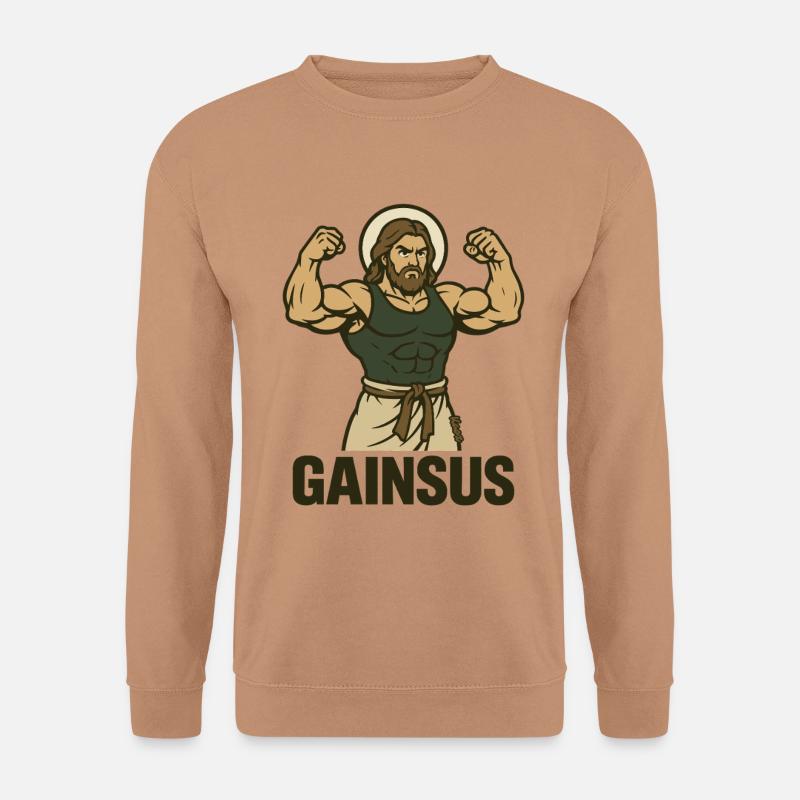 Muscular saint with bodybuilder pose - Unisex Sweatshirt - mocha