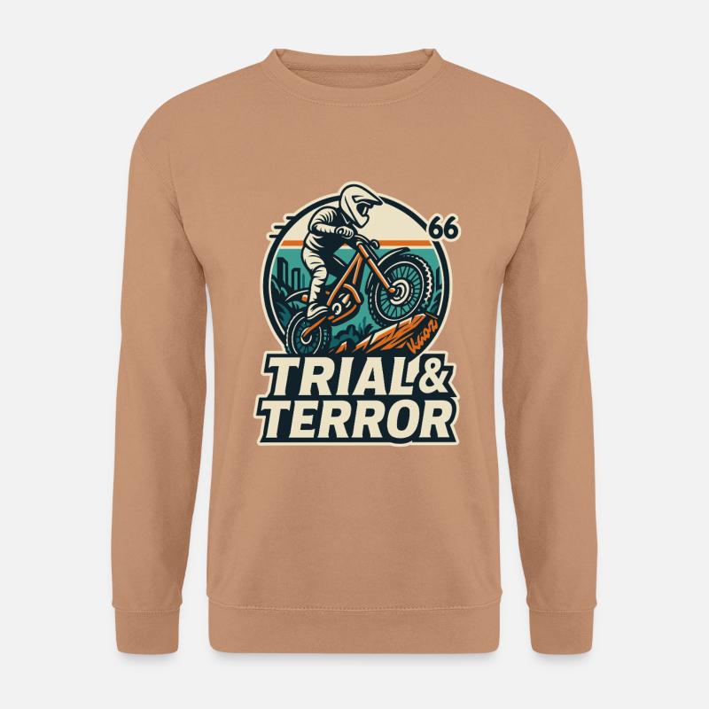 Motocross Held bei Moto Trial und Terror Ritt - Unisex Pullover - Mocca