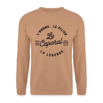 The Corporal - The N Pillar - Unisex Sweatshirt - mocha - Front - Alina (178cm) & Michal (187cm)