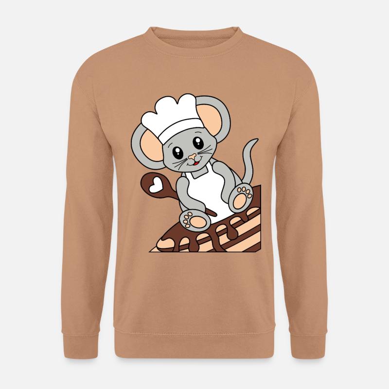 Mäusekoch auf Pfannkuchen - Unisex Pullover - Mocca