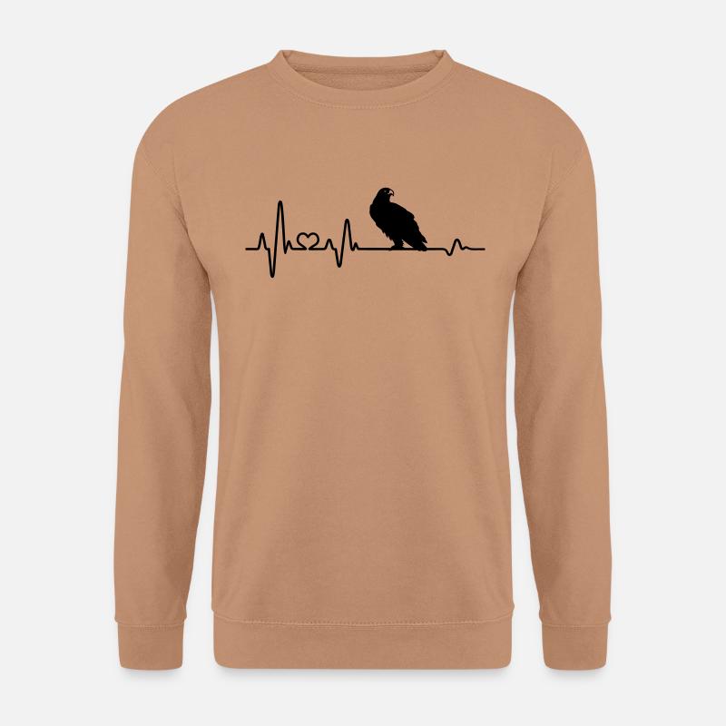 Herzschlag Adler Raubvogel EKG - Unisex Pullover - Mocca