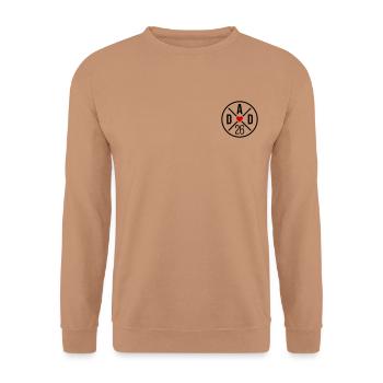 Papa 26 Papa Papa Bébé Papa 2026 Cadeau de fête des pères - Sweat-shirt Unisexe - moka - Devant - Alina (178cm) & Michal (187cm)