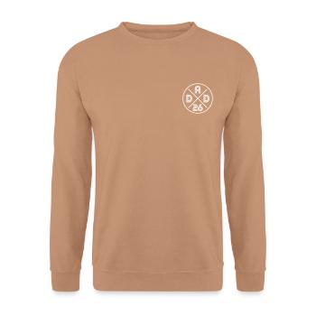 Papa 26 Papa Papa Bébé Papa 2026 Cadeau de fête des pères - Sweat-shirt Unisexe - moka - Devant - Alina (178cm) & Michal (187cm)
