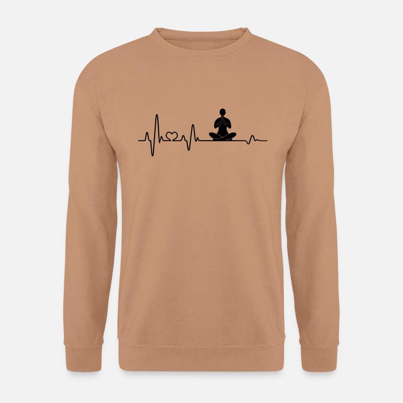 Yoga Meditation meditieren Namaste Yogi Pulsschlag - Unisex Pullover - Mocca