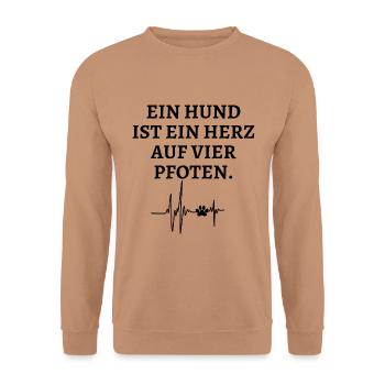 Schöner Hundespruch - Unisex Pullover - Mocca - Vorne - Alina (178cm) & Michal (187cm)
