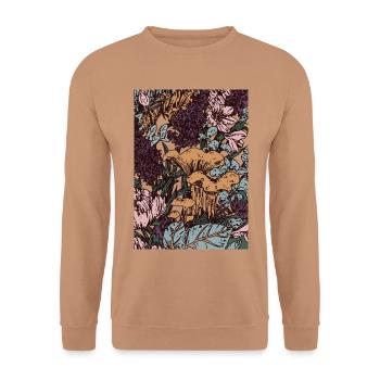 Pfifferlinge - Unisex Pullover - Mocca - Vorne - Alina (178cm) & Michal (187cm)