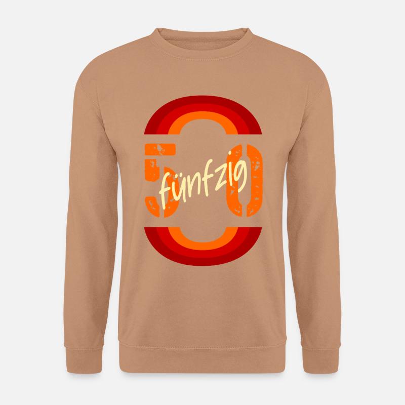 Retro 50 - Zahl Fünfzig - Unisex Pullover - Mocca