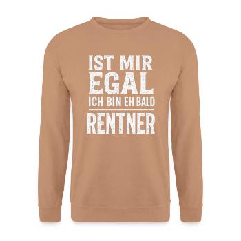 Je m’en fiche, retraité, papi, mamie - Sweat-shirt Unisexe - moka - Devant - Alina (178cm) & Michal (187cm)