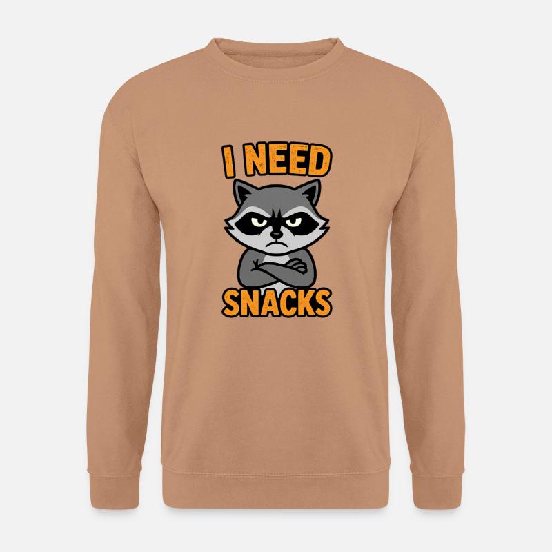 Grumpy Raccoon I need Snacks - Unisex Sweatshirt - mocha