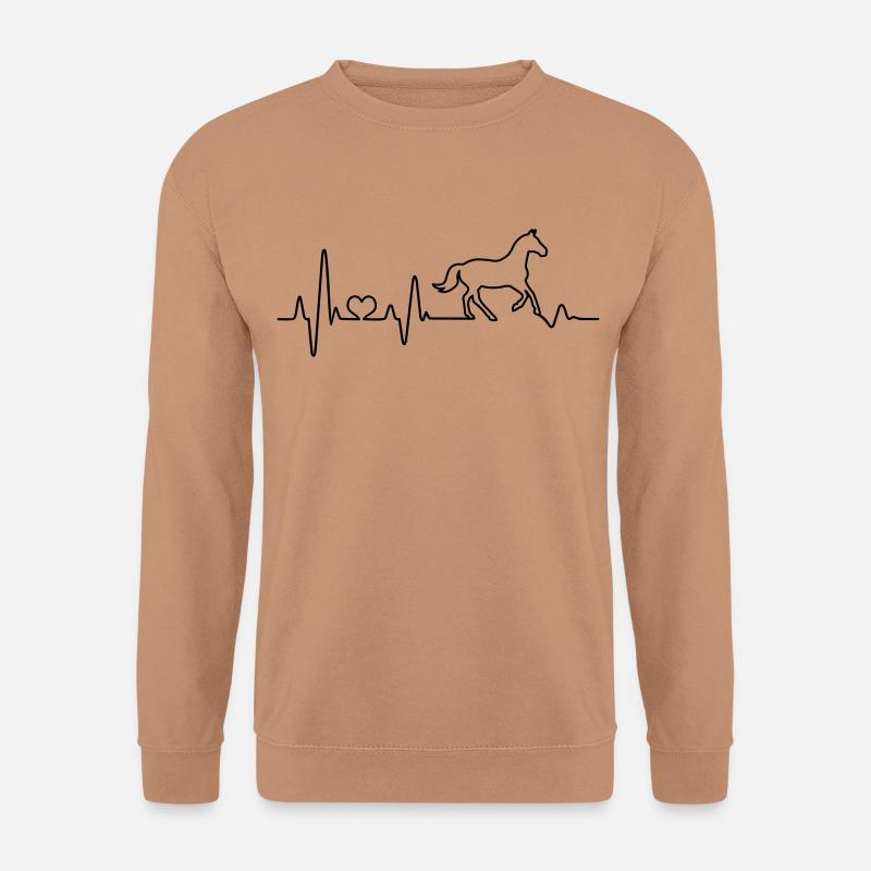 Cheval battement de coeur cavalier cavalier équitation - Sweat-shirt Unisexe - moka